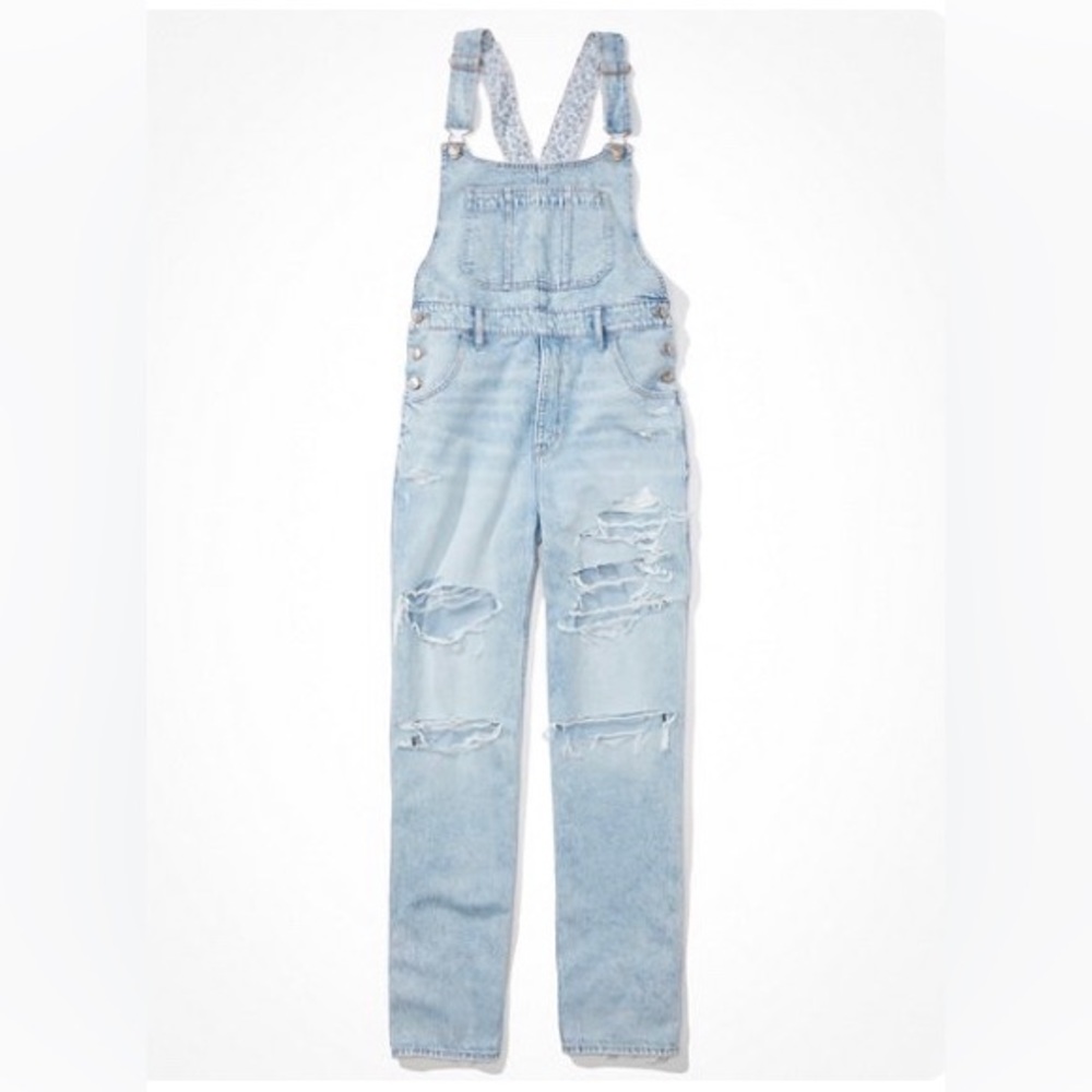 American Eagle Ripped Denim Overall Size Medium